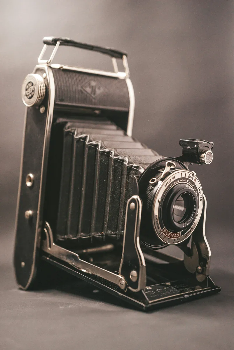 Vintage Folding Bellows Camera with Rangefinder