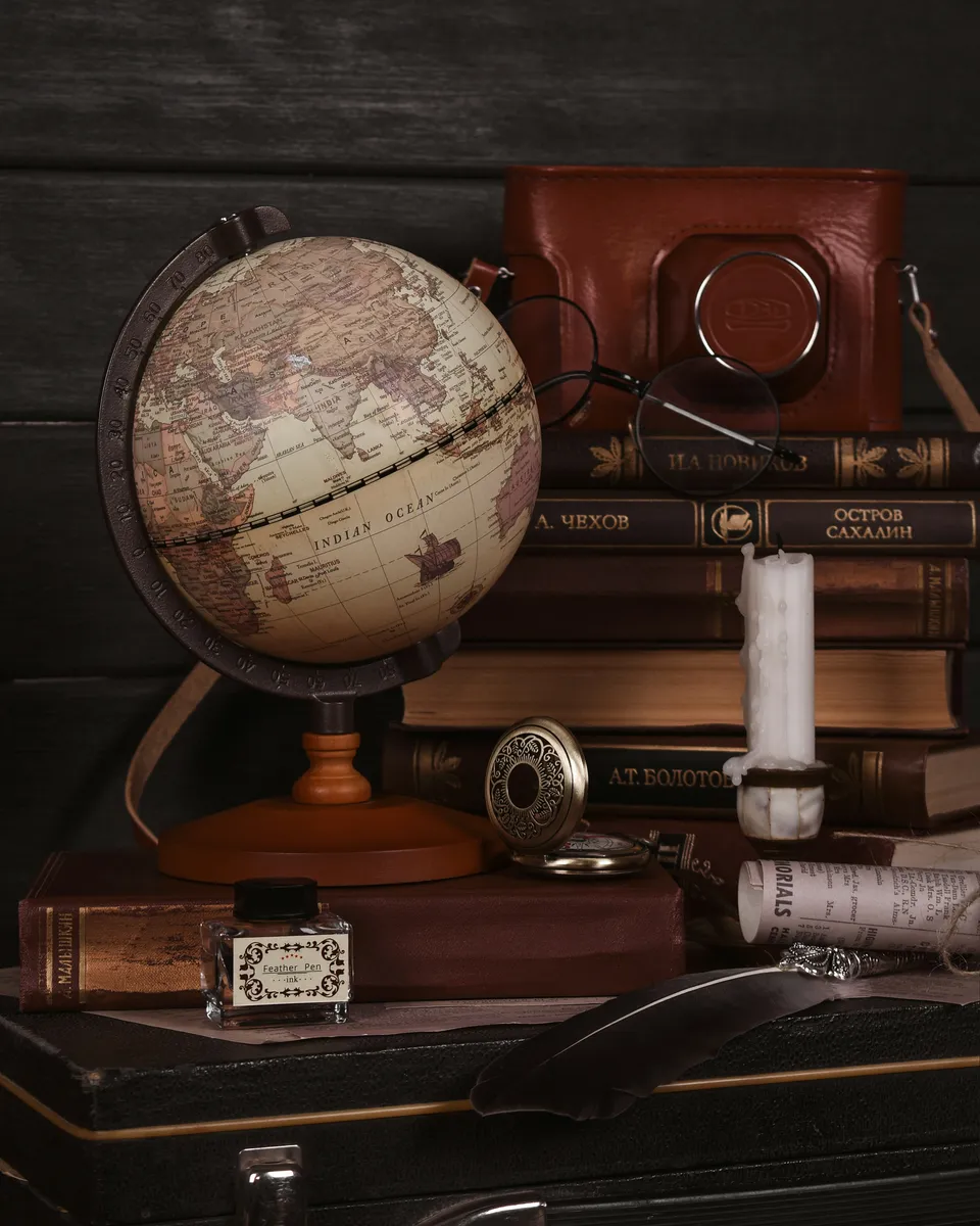 Antique Terrestrial Globe with Mahogany Stand