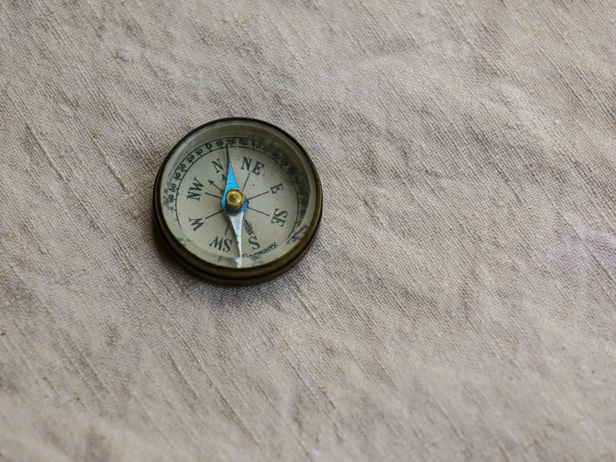 Vintage Brass Compass with Cardinal Directions