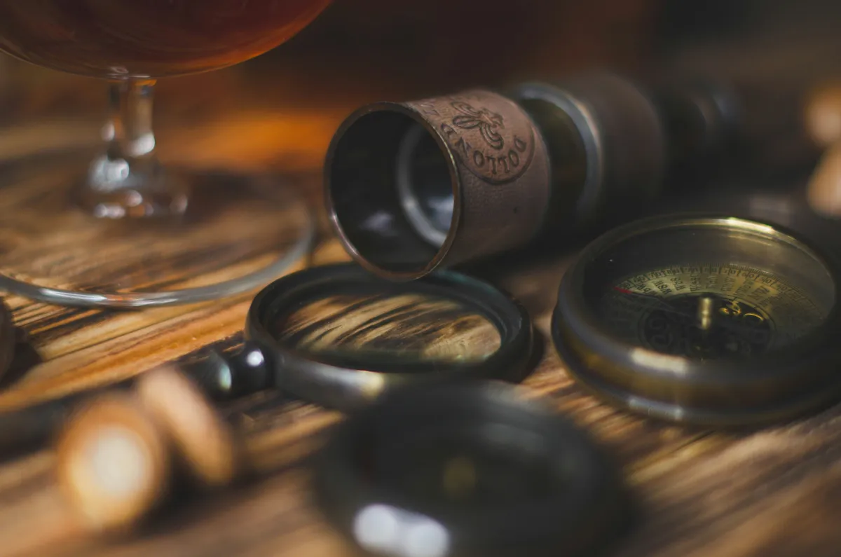 Vintage Navigational Instruments Collection with Compass