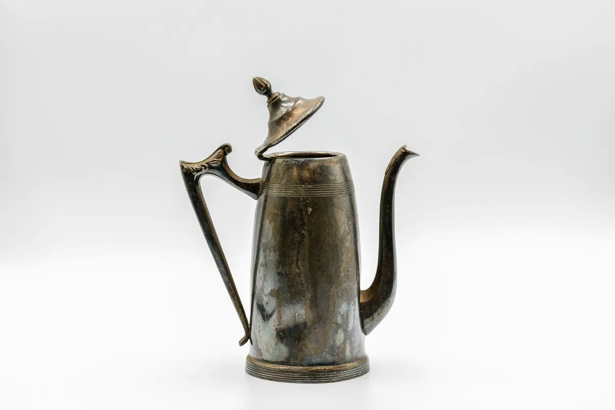 Antique Silver Plated Teapot with Bird Finial